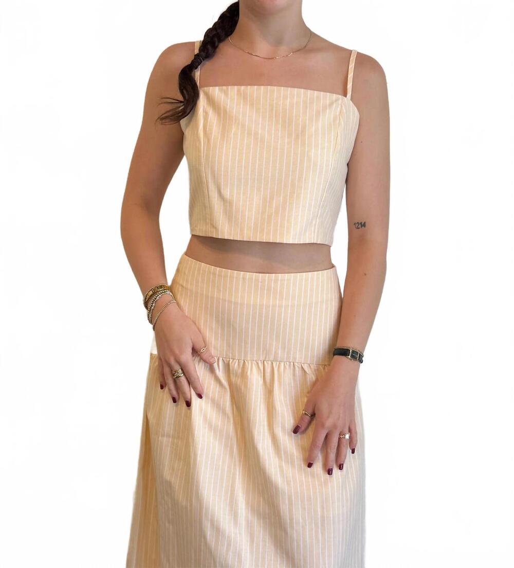 NEW ADELINE sally striped top in yellow